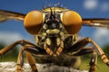 Robber Fly Extreme Close-Up Royalty Free Stock Photo