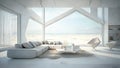 ultra modern living room beach house interior . Ai generative Royalty Free Stock Photo