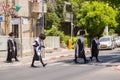 Ultra-orthodox Hassidic Jewish men in Tel Aviv, Israel