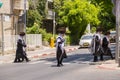 Ultra-orthodox Hassidic Jewish men in Tel Aviv, Israel