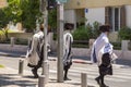 Ultra-orthodox Hassidic Jewish men in Tel Aviv, Israel