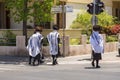 Ultra-orthodox Hassidic Jewish men in Tel Aviv, Israel