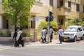 Ultra-orthodox Hassidic Jewish men in Tel Aviv, Israel