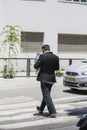 Ultra-orthodox Hassidic Jewish men in Tel Aviv, Israel