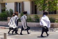 Ultra-orthodox Hassidic Jewish men in Tel Aviv, Israel