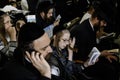 Ultra-Orthodox Jewish Hasids pilgrims pray near the tomb of Rabbi Nachman on the eve of Rosh Hashanah holiday, Jewish