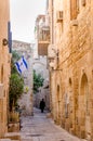 Ultra Orthodox Jewish man walking in Jewish Quarter of Jerusalem, Israel