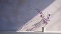 Ultra Photorealistic Violet Foliage On Minimalist Concrete Wall