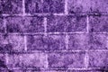 Ultra purple Grunge technique Brick texture of old vintage building, design concept