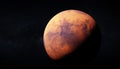 Ultra realisic 3d rendering of Mars and Milky way in the backround. Image uses large 46k textures for detailed