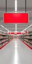 Ultra realistic aisle navigation in modern supermarket interior design Royalty Free Stock Photo