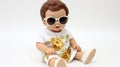 Ultra Realistic Baby Doll With Sunglasses - High Quality Rubber Doll Royalty Free Stock Photo