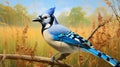 Blue Jay Bird: A Stunning 2d Game Art With Realistic Landscapes