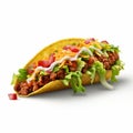 Ultra Realistic Cheese Taco On White Background