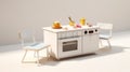 Ultra Realistic 3d Remodelling Of Child\'s Kitchen Furniture