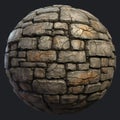 Ultra Realistic 2d Stone Sphere With Medieval Stacked Texture