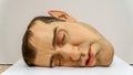 Ultra realistic giant head by Ron Mueck in San Francisco Museum of Modern Arts