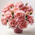 Ultra-realistic 4k Carnation Arrangement: Pink Vase With Pink Carnations