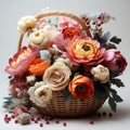 Ultra-realistic 4k Flower Basket: Stunning Cinema4d Render With Muted Hues