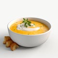 Ultra Realistic 4k Soup With Sour Cream And Bread