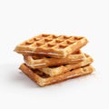 Ultra Realistic 4k Waffles On White Background - Uhd Image