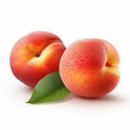 Ultra Realistic Peaches With Gradient Color Blends On White Background Royalty Free Stock Photo