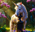 A mystical unicorn. generative ai Royalty Free Stock Photo