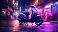 Ultra Realistic Scooter In Philippines: Vibrant Manga-inspired Night Scene