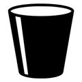 Minimalist Cup Black Silhouette Vector Icon, EPS. Simple Handleless Cup Outline Graphic Royalty Free Stock Photo