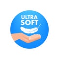 Ultra Soft icon. Bird Feather. Vector stock illustration.