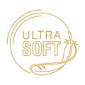 Ultra Soft properties icon - feather in thin line