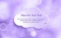 Ultra Violet glitter bokeh background with text on white paper c Royalty Free Stock Photo