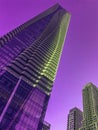 Ultra violet low angle view One Bloor West Condominium in Toronto