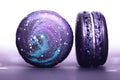 Ultra Violet macarons with space pattern