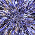 Ultra violet mandala effect splinters of glass explosion