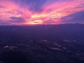 Ultra Violet Sky - Sunset in Yuanyang Rice Terraces Royalty Free Stock Photo