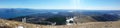 Ultra wide aerial view of the Lake Maggiore and the Alps from Mottarone