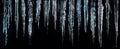 Ultra-wide background of icicles