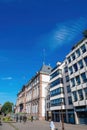 Ultra-wide image of Strasbourg city hall on a warm summer day with clear blue