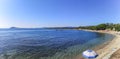 Ultra wide panorama of the beach of Santa Maria Navarrese in Sardinia Royalty Free Stock Photo