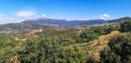 Ultra wide panorama of Orgosolo and the Supramonte