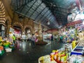 Ultra Wide shot of Crawford Market from inside of the building structure located in Kalbadevi, Mumbai, India