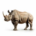 Ultradetailed Rhino Isolated On White - Narrative-driven Visual Storytelling