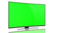 UltraHD Smart Tv with Curved green screen on white Royalty Free Stock Photo