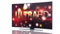 UltraHD Smart Tv with Curved screen on white Royalty Free Stock Photo