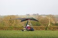 Ultralight airplane on a grass strip