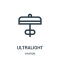 ultralight icon vector from aviation collection. Thin line ultralight outline icon vector illustration. Linear symbol for use on