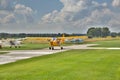 Ultralight planes on airfield