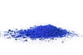 ultramarine pigment, dry paint on a white background, macro Royalty Free Stock Photo