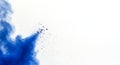 Ultramarine powder exploding against clear white Royalty Free Stock Photo